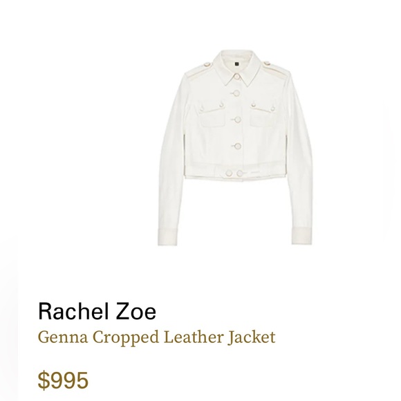 Rachel Zoe Ivory cropped leather jacket size small 4 - Picture 13 of 13